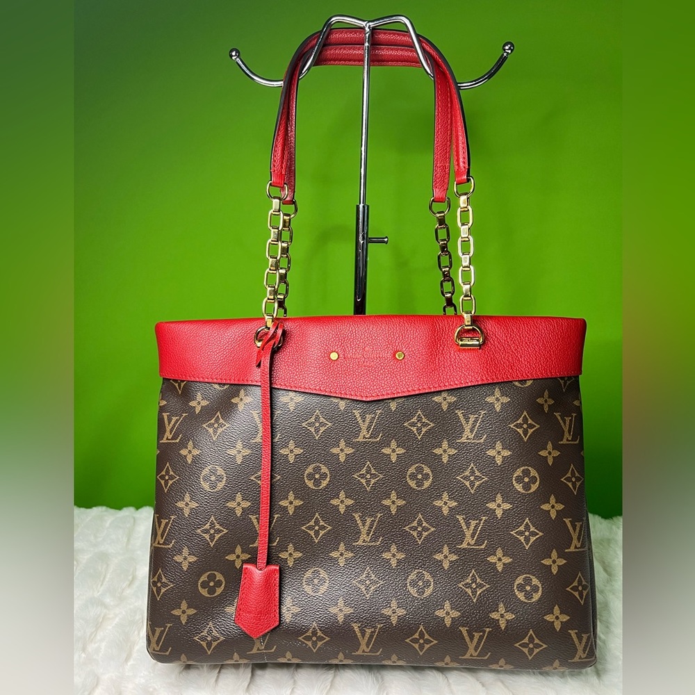 Louis Vuitton Pallas Monogram Canvas, Leather Tote Bag